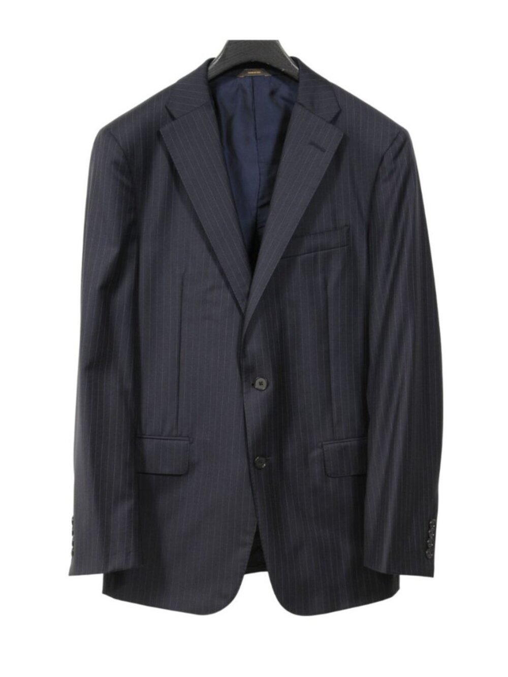 Hickey Freeman Men Pinstripe Suit Size 40 R Navy Blue Loro Piana Wool $1595 New